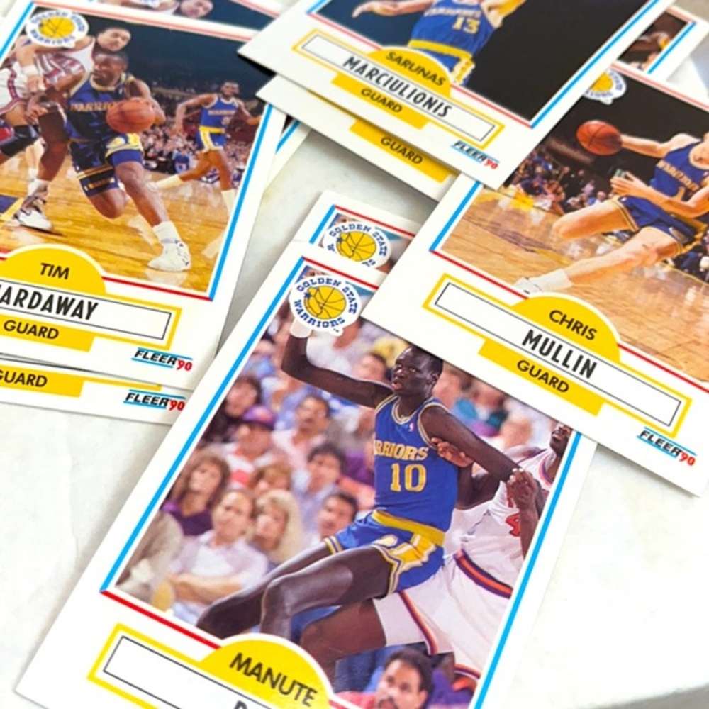 NBA 1990 Vintage Fleer Golden State Warriors basketball sports cards pack